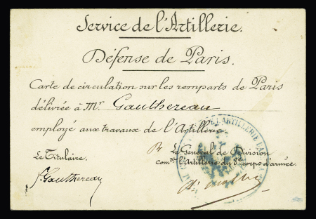 2 cartes de laissez-passer de la Défense de Paris
