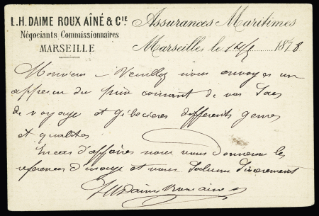 N°89 OBL sur CP privée "L.H. Daime Roux Ainé et Cie