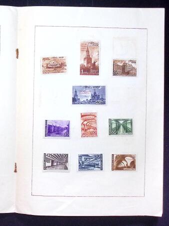 1947-1949 Petit feuillet contenant un ensemble de blocs