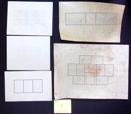 1947-1949 Petit feuillet contenant un ensemble de blocs