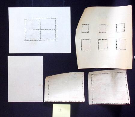 1947-1949 Petit feuillet contenant un ensemble de blocs