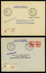 Lot de 10 lettres "Taxe Perçue", 5 lettres sans timbres,
