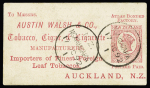 1892 1d Red postal stationery card from a packet of cigarettes with answer form on reverse to returned