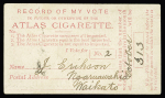 1892 1d Red postal stationery card from a packet of cigarettes with answer form on reverse to returned