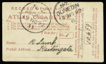 1892 1d Red postal stationery card from a packet of cigarettes with answer form on reverse to returned