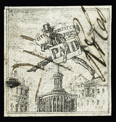 1843 Philadelphia local post label, thin