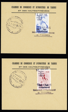 N°9 et 10 sur 2 lettres obl  "du 1er juin 1968 Transmis