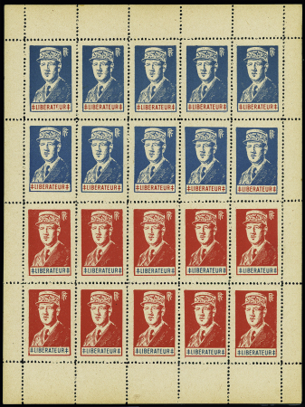 DE GAULLE N°5 et 6 en feuille entière, neufs sans