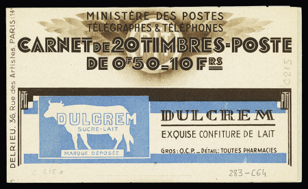 N°283-C 64 Type Paix TIII, couverture Dulcrem, S8/9,