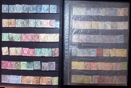 1852-1982 Collection d'oblitérés et stock en 3 classeurs,