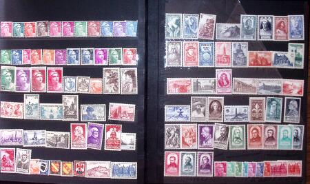 1852-1982 Collection d'oblitérés et stock en 3 classeurs,
