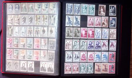 1852-1982 Collection d'oblitérés et stock en 3 classeurs,