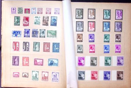 Old-time collection on pages, noted Thailand