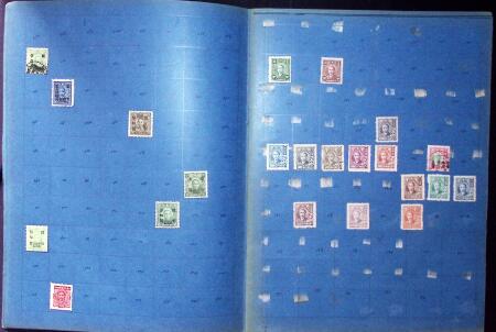 Old-time collection on pages, noted Thailand