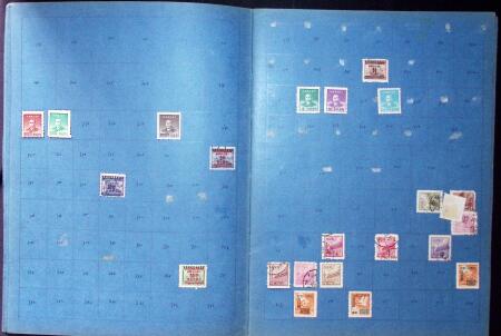 Old-time collection on pages, noted Thailand