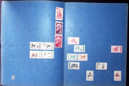 Old-time collection on pages, noted Thailand