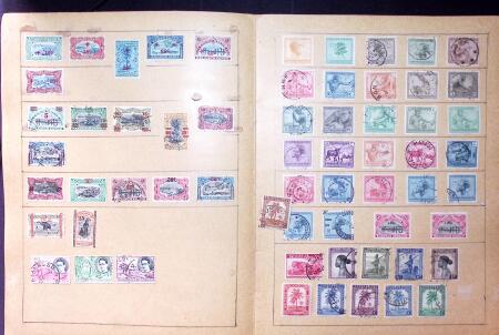 Old-time collection on pages, noted Thailand