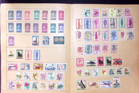 Old-time collection on pages, noted Thailand