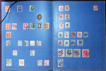 Old-time collection on pages, noted Thailand