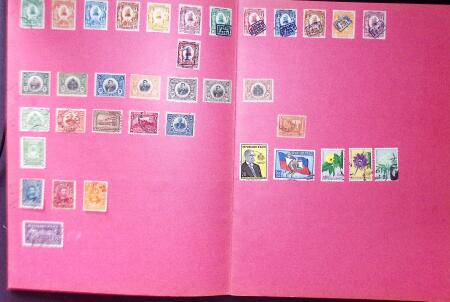 Old-time collection on pages, noted Thailand