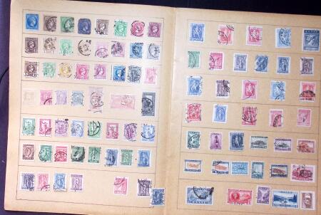 Old-time collection on pages, noted Thailand