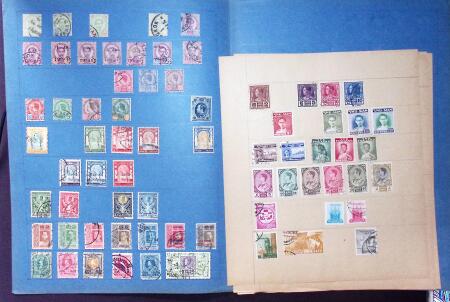 Old-time collection on pages, noted Thailand