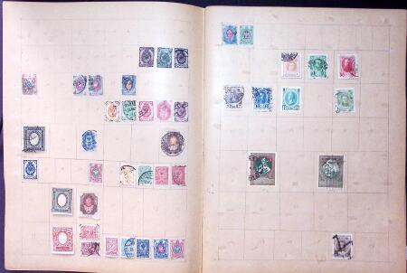 Old-time collection on pages, noted Thailand