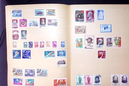 Old-time collection on pages, noted Thailand