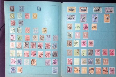 Old-time collection on pages, noted Thailand