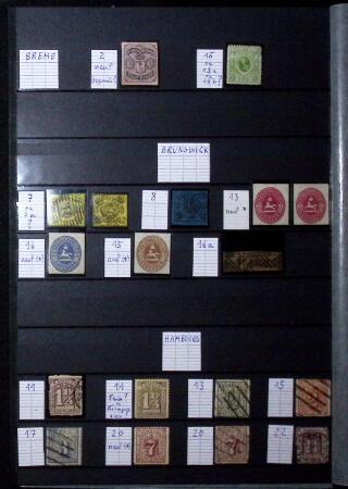 1850-75, Small collection of German States on stockpages,