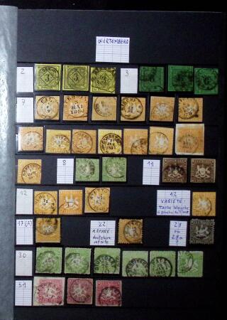 1850-75, Small collection of German States on stockpages,