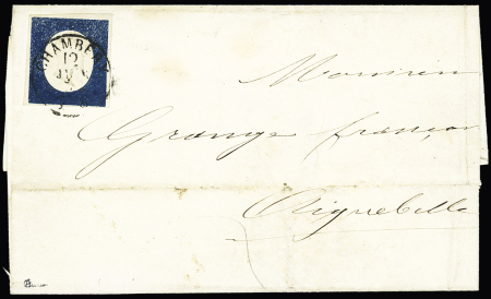 CHAMBERY càd sarde sur n° 8 sur lettre du 12.06.1855