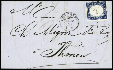 CHAMBERY càd sarde sur n° 12 sur lettre du 10.09.1859
