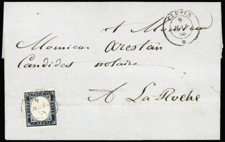 CLUSES càd sarde 09.05.1858 sur n° 12 (pli d'archive)