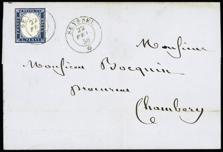 SEYSSEL càd sarde bien frappé 22.02.1858 sur n°