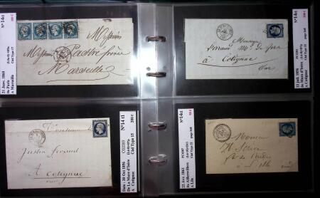 1849-1900 Près de 350 lettres classiques à la pièce,