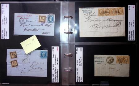 1849-1900 Près de 350 lettres classiques à la pièce,