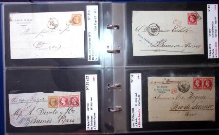 1849-1900 Près de 350 lettres classiques à la pièce,