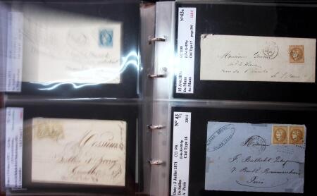 1849-1900 Près de 350 lettres classiques à la pièce,
