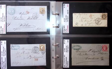 1849-1900 Près de 350 lettres classiques à la pièce,