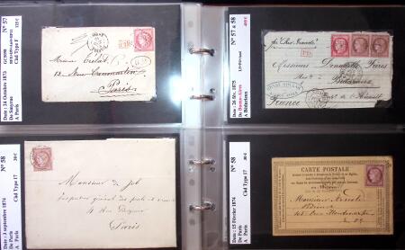 1849-1900 Près de 350 lettres classiques à la pièce,