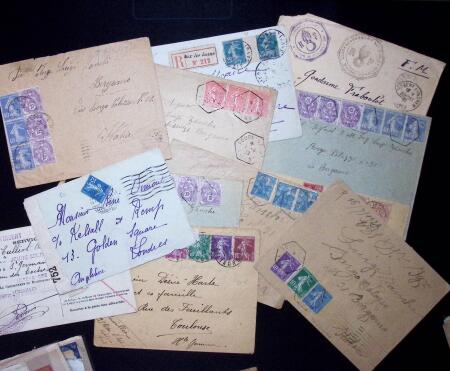 1900-50, Lot de 126 lettres de France et colonies dont