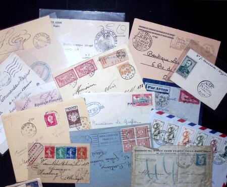 1900-50, Lot de 126 lettres de France et colonies dont