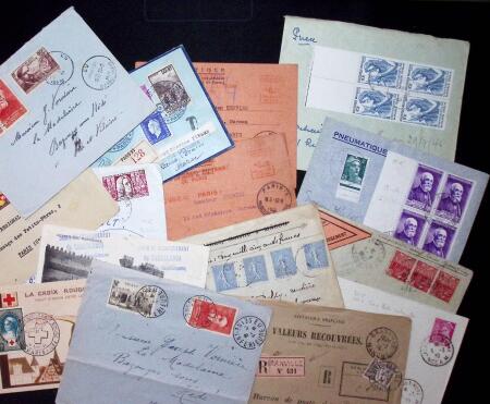 1900-50, Lot de 126 lettres de France et colonies dont