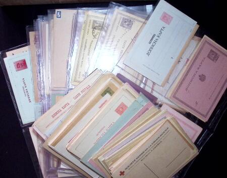 1880-1920, Lot of 294 postal stationery from Serbia,