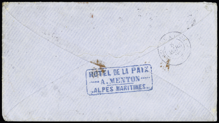 N°32, 80c rose, 3 pièces OBL GC 2316 + T17 "Menton"