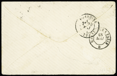 N°43 10c bistre, 2 pièces, OBL GC 2656 + T17 Nice