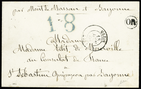 Càd T15 Mézin 19.06.1860 sur enveloppe pour