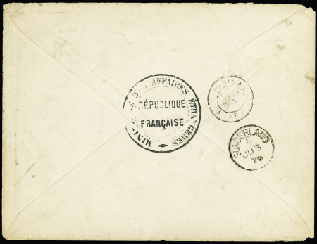 N°56, 30c brun, OBL CAD bleu "Paris étranger"