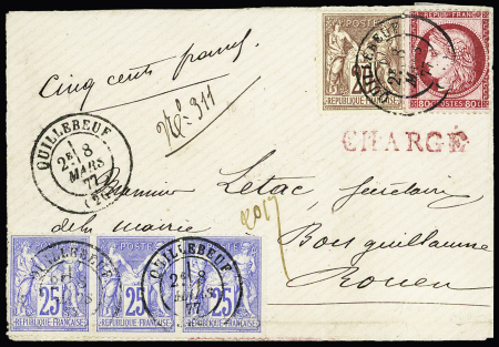 N°57 + 67 + 78 en bande de 3 OBL CAD T17 Quillebeuf